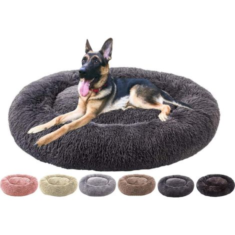 Donut Hundebett Ø 120cm Dunkelgrau, Deluxe weich, waschbar, wasserdicht