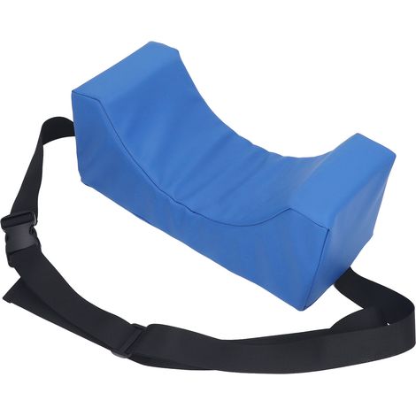 Oreiller de positionnement de tête en cuir PU bleu respirant et confortable, oreiller de soutien cervical pour fauteuil roulant, oreiller stabilisateur de nuque (1/5)