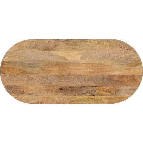 Tischplatte 120x60x3,8 cm Oval Massivholz Mango