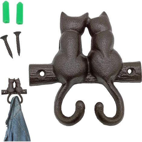 murale à motifs animaux Patère décorative en fonte pour