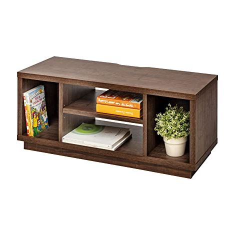 Iris Ohyama, Porta TV/Mobile TV/TV Supporto in legno/Porta TV con ripiani aperti/Porta TV per TV da 43 pollici, Legno massello, Ufficio, Soggiorno - TV Cabinet Standard OTS-100S - Marrone