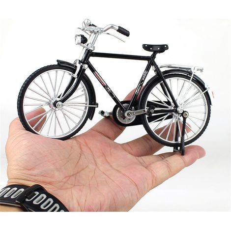Sculpture Vélo - Décoration Intérieure en Plastique Caoutchouc Alliage - Figurine Réaliste avec Roues et Pédales Mobiles - Pour Intérieur Maison Bureau - 1 Pièce (1/2)