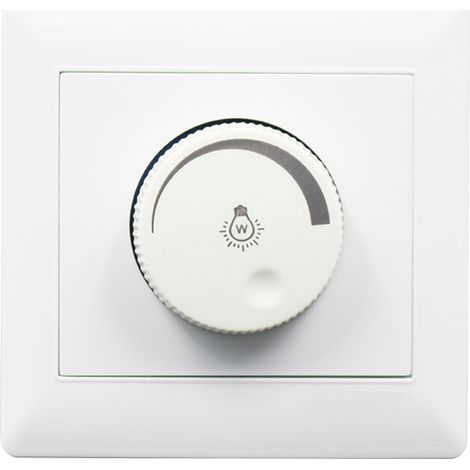 Interrupteur variateur d'intensité lumineuse, blanc, 250 V, puissance nominale : 100 W (1/4)