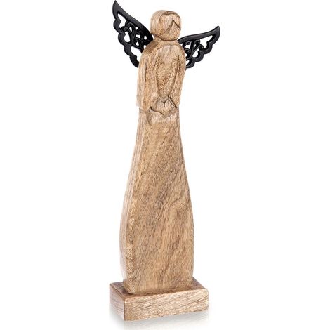 Wooden christmas angel figurine mango wood 34 cm 235492693 (1/5)