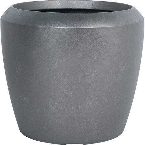 Maceta alta de poliresina tiesto de jardín interior exterior 56 x 51 cm gris Mycena (1/5)