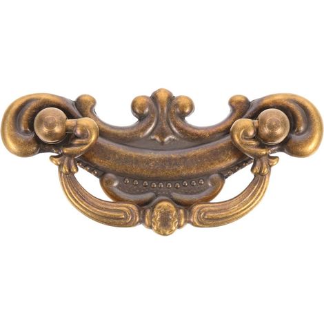 Poignée De Tiroir Vintage En Laiton 9.3X4.4Cm Poignée D'Armoire Rétro À Double Trou Pour Salon Meubles Facile À Installer (1/5)