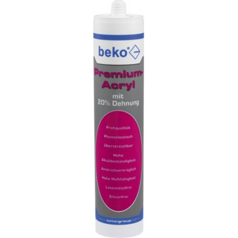 20 x beko Premium Acryl mit 20% Dehnung 310 ml weiß 230 300 020 (1/5)