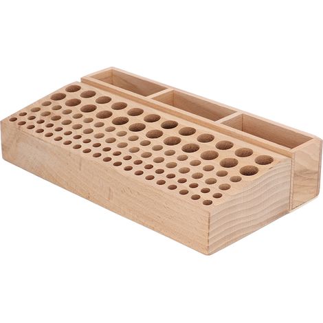 Porte-outils en cuir, trois compartiments, 98 trous, porte-outils en bois et cuir, porte-outils en cuir fait main, cadeau. (1/5)
