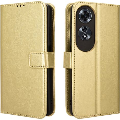 Funda tipo libro para Oppo A60, Crazy Horse Wallet, color dorado (1/3)