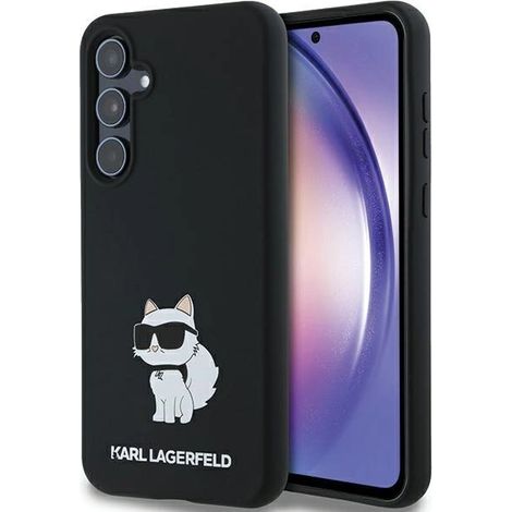 Étui rigide noir/noir Karl Lagerfeld KLHCSA35SMHCNPK A35 A356 en silicone Choupette (1/5)