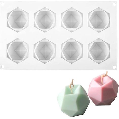 Moule à bougie 3D en silicone (1 pièce) pour la fabrication de bougies et de savons maison (1/5)
