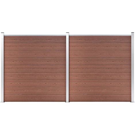 Clôture de jardin WPC 353x186 cm Marron (1/5)