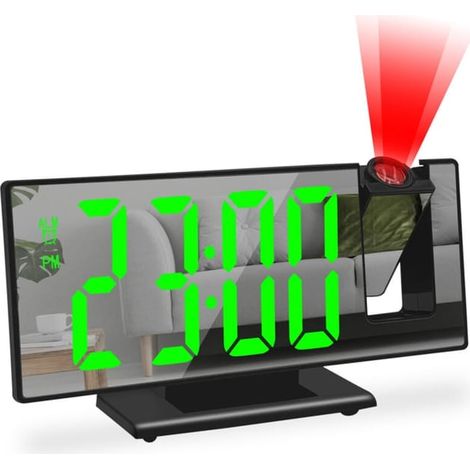 Réveil numérique avec grand écran LED, affichage 12/24 h, port de charge USB, fonction snooze et mémoire, luminosité réglable (1/4)