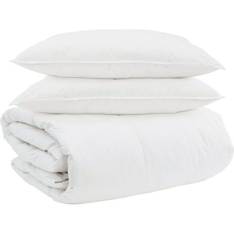 Ensemble trois pièces housse de couette et taie d'oreiller en duvet de canard blanc (1/5)