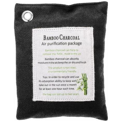 Confezione da 200 g di carbone di bambù – Assorbe odori e umidità – Non tossico – Per casa, auto e armadi (1/5)