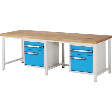 eurokraft pro, Établi, sur piétement Série 8000, 2 tiroirs 180