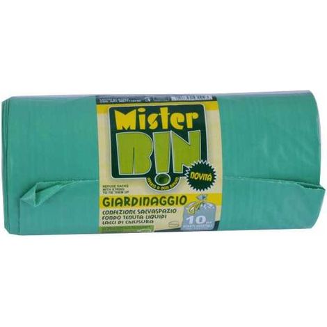 Sacco Giardino Legacci Verde 77X110 pz.10 Mr.Bin