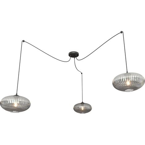 Suspension ORIGO araignée graphite en verre 3xE27 Emibig (1/4)