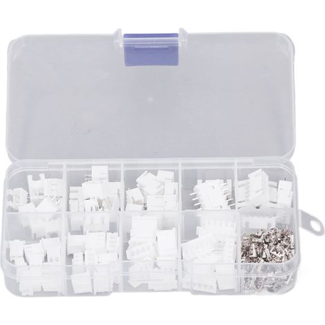 230 pièces Kit de connecteurs JST Coque en plastique Contact en laiton 2P 3P 4P 5P XH2.54mm Kit de connecteur de boîtier mâle femelle,