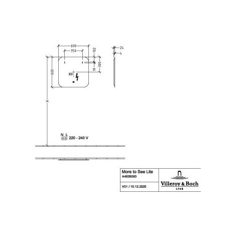Villeroy & Boch A4796000 Miroir More to See Lite A47960