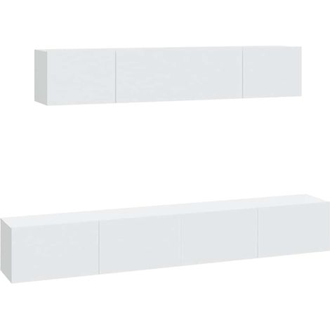 Maison Exclusive - 4-tlg. TV-Schrank-Set Weiß Holzwerkstoff (1/5)