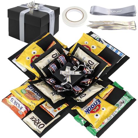 Scatola esplosiva fai-da-te a 5 strati Scatola a sorpresa con nastro adesivo + nastro Scatola regalo versatile per compleanni, Natale, San Valentino, matrimoni e anniversari (1/5)