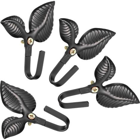 Set aus 4 Vintage-Wandhaken aus Schmiedeeisen in Form von (1/5)