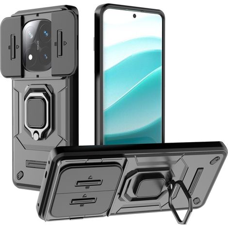 Funda para Xiaomi Redmi Note 14 Pro+ 5G, con soporte para la lente de la cámara, color negro. (1/5)
