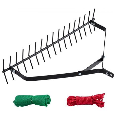 Rastrillo para Malezas Acuáticas, Rastrillo para Malezas de Lago de Doble Cara de 810 x 495 x 165 mm, Herramienta Ligera con Cuerda de 9 m para Limpiar Estanques, Lagos y Riachuelos (1/5)