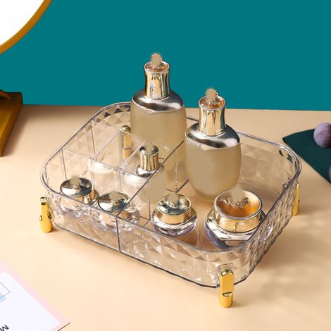 Organizer für Kosmetikprodukte mit großem Fassungsvermögen, Kunststoff, transparent, Hauptfassungsvermögen ca. 350 g / 12,3 oz (1/5)