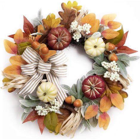 45cm Herbstdeko Türkranz Herbstkranz Haustür citrouille Fliege (1/5)