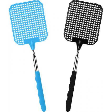 Tapetteà MoucheTapettes à Mouches ExtensibleTapetteà Mouche Main pour Les MouchesLes moustiques et Les InsectesNoir 2 pièces Noir Bleu (1/5)