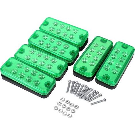 Luci di posizione laterali, 6 pezzi 8 LED Luce di ingombro laterale Indicatore di direzione per camion e rimorchi (verde). (1/3)