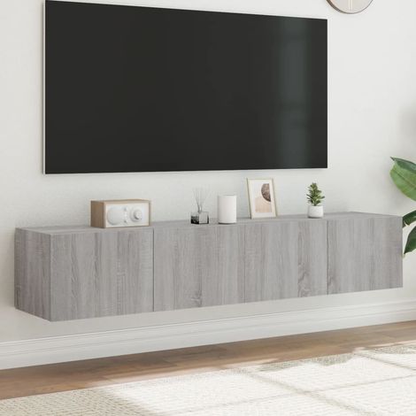 Meubles TV muraux à LED 2 pcs-Banc TV-Meuble Télé sonoma gris 80x35x31 cm 317204 (1/5)