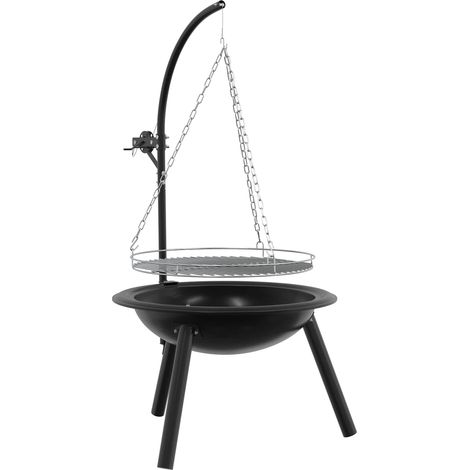 Fogón con rejilla de grill ajustable ⌀55,5 x 107,5 cm Acero vidaXL (1/5)