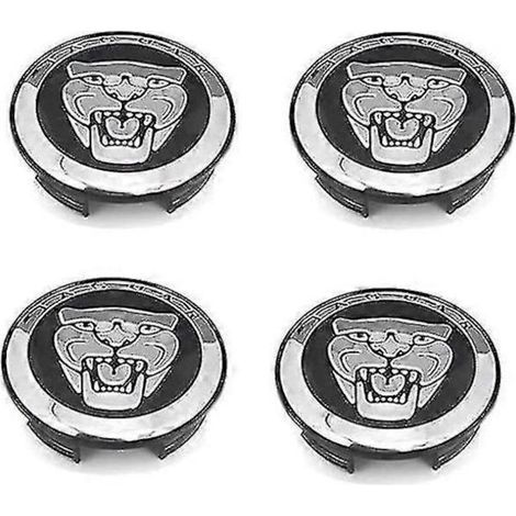 Jeu de 4 enjoliveurs noirs de 59 mm pour Jaguar X Type XK XF XJ XJ8 XJ6 (1/4)