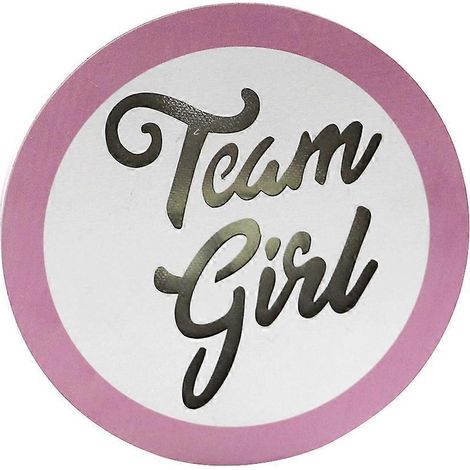 Team Girl Schild aus Holz mit LED-Beleuchtung, rund, als Dekoration für Babypartys, Gender-Reveal-Partys und Hundert-Tage-Partys (1/5)