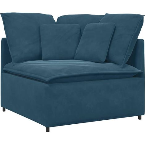 Modulo Angolare Divani da Giardino Divano Modulare con Cuscini Blu 100 cm (1/5)