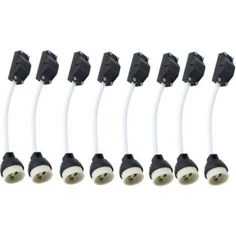 Lot de 10 douilles en céramique GU10 avec connecteur de câble 2 A 250 V GU10 douille adaptateur de base avec câble isolé pour lampe LED GU10 CFLS ampoule halogène encastré Downlight (1/4)