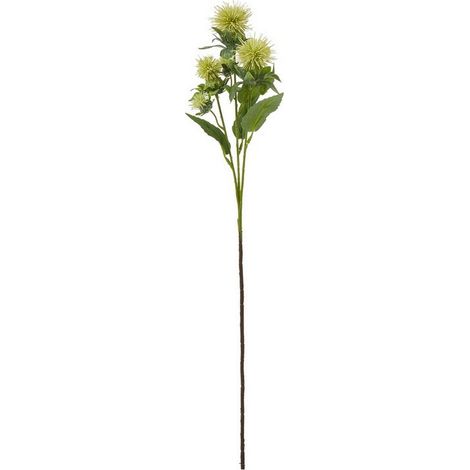 Safflower Spray (Single Stem Flower) - Plastic - Height 57 cm - Green