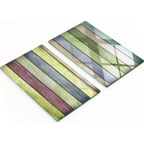Tablas de cortar decorativas de vidrio templado y madera, 2x30x52 cm