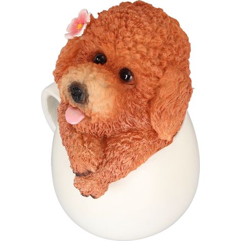 Figurine de chien miniature, 15,5 cm de haut, richement détaillée et sculptée avec minutie, en résine, objet de collection, convient aux cafés, bars et à la décoration intérieure. (1/5)