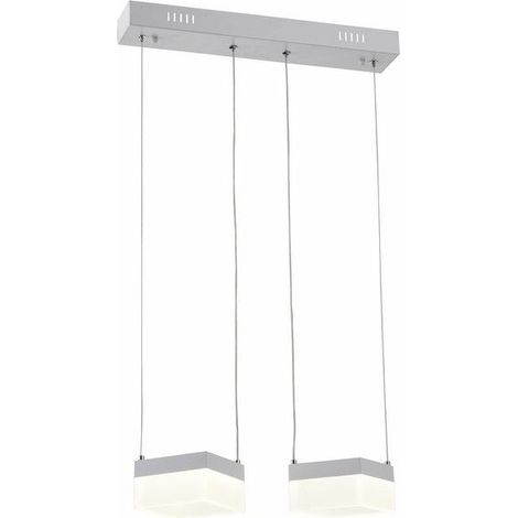 Suspension Gina LED 12W 2x carrés chromée Reality IP20