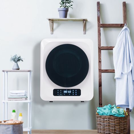 Séchoir compact en acier inoxydable 3 à 4 kg,850 W avec six programmes. Filtration multiple et protection surchauffe,fixation murale-Mi.