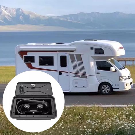 Boîte de douche extérieure Rv avec interrupteur chaud/froid Pomme de douche Accessoires camping-car noir (1/5)