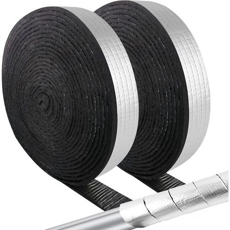 Ruban isolant, 2 rouleaux, auto-adhésif, pour usage extérieur, 5 cm x 10 m, ruban PVC blanc, film mousse, isolation hivernale auto-adhésive. (1/5)