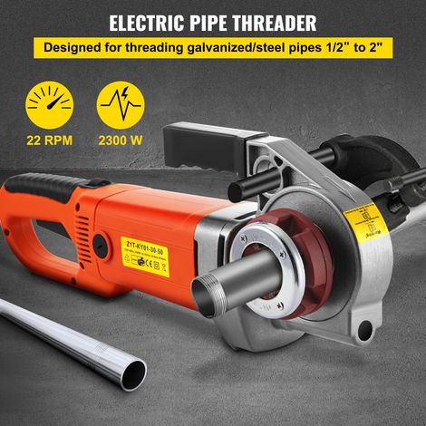 Fileteuse de Tuyau Électrique 2300 W Filière Électrique 1,27-5 cm avec 6 Matrices Machine à Fileter Électrique 22 tr/min S'appliquer au Fileter Tuyau Galvanisé Fer Plastique Industrie et Famille (1/5)