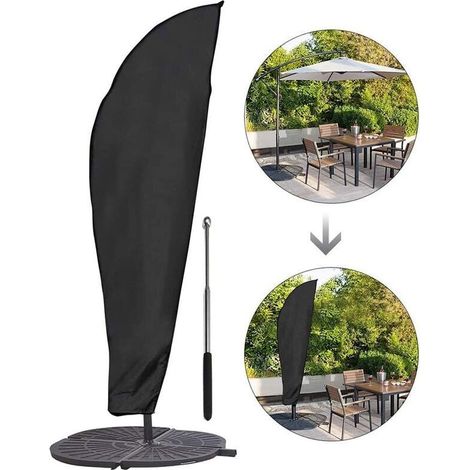 Housse pour parasol déporté Housse parasol excentré Bâche de protection pour parasol déporté Housse étanche et durable pour parasol(280x30x81x45 CM) (1/5)