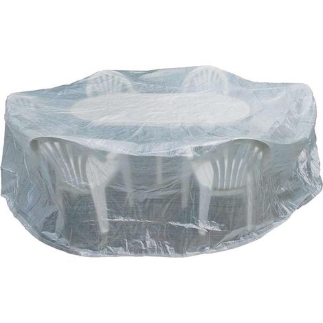 Housse de protection transparente 320x93 cm pour salon de jardin rond – Durabilité, résistance et protection UV (1/2)