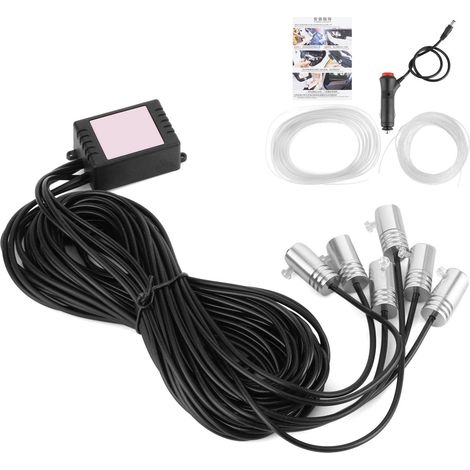 Ruban LED RGB ambiant voiture, contrôle musical sonore, 6 lampes multi-modes pour portière intérieure tableau de bord (1/5)